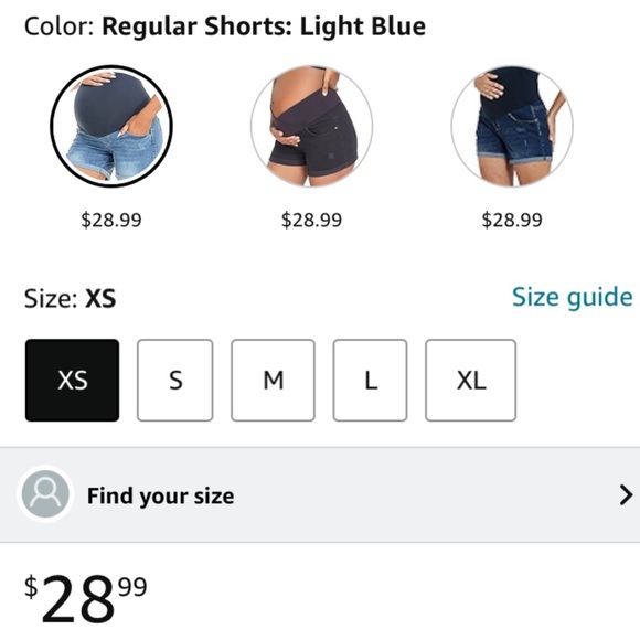 NWT Maternity Jean Shorts With Belly Panel - Picture 3 of 15